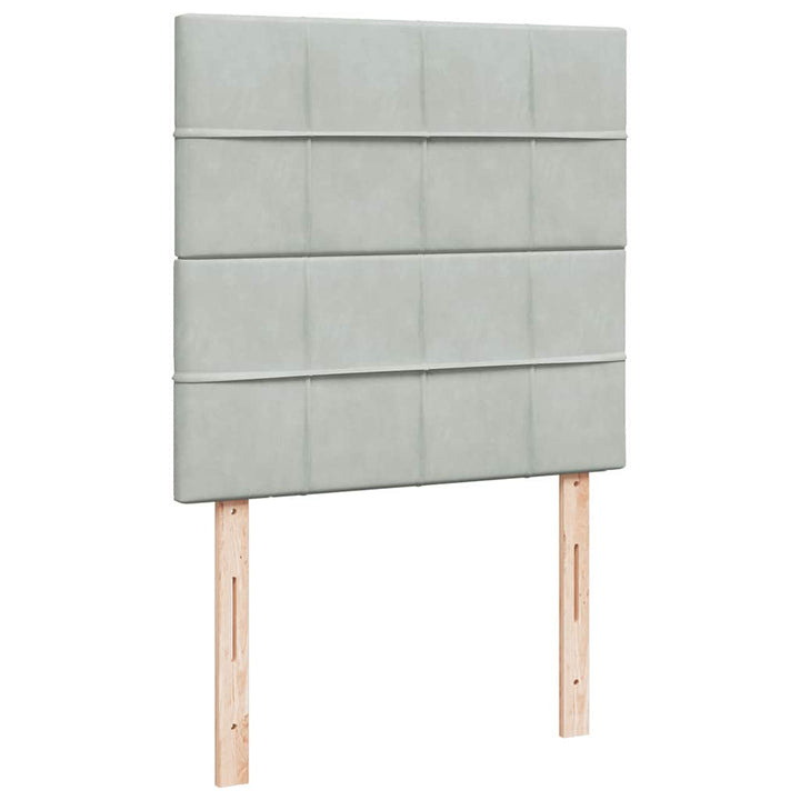 kontinentalseng med madras 80x200 cm fløjl lysegrå
