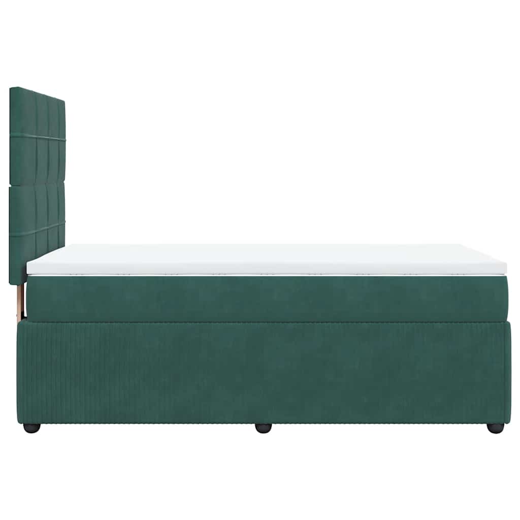 kontinentalseng med madras 80x200 cm fløjl mørkegrøn