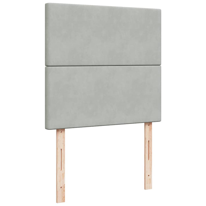 kontinentalseng med madras 90x190 cm fløjl lysegrå