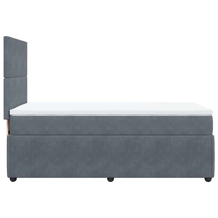 kontinentalseng med madras 90x190 cm fløjl mørkegrå