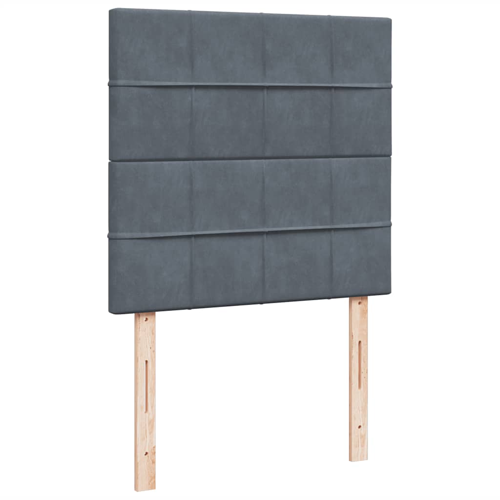 kontinentalseng med madras 90x190 cm fløjl mørkegrå
