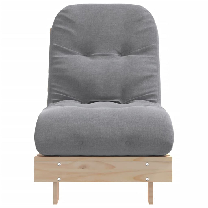 futon med madras 60x206x11 cm massivt fyrretræ