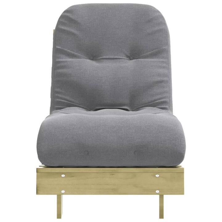 futon med madras 60x206x11 cm massivt fyrretræ