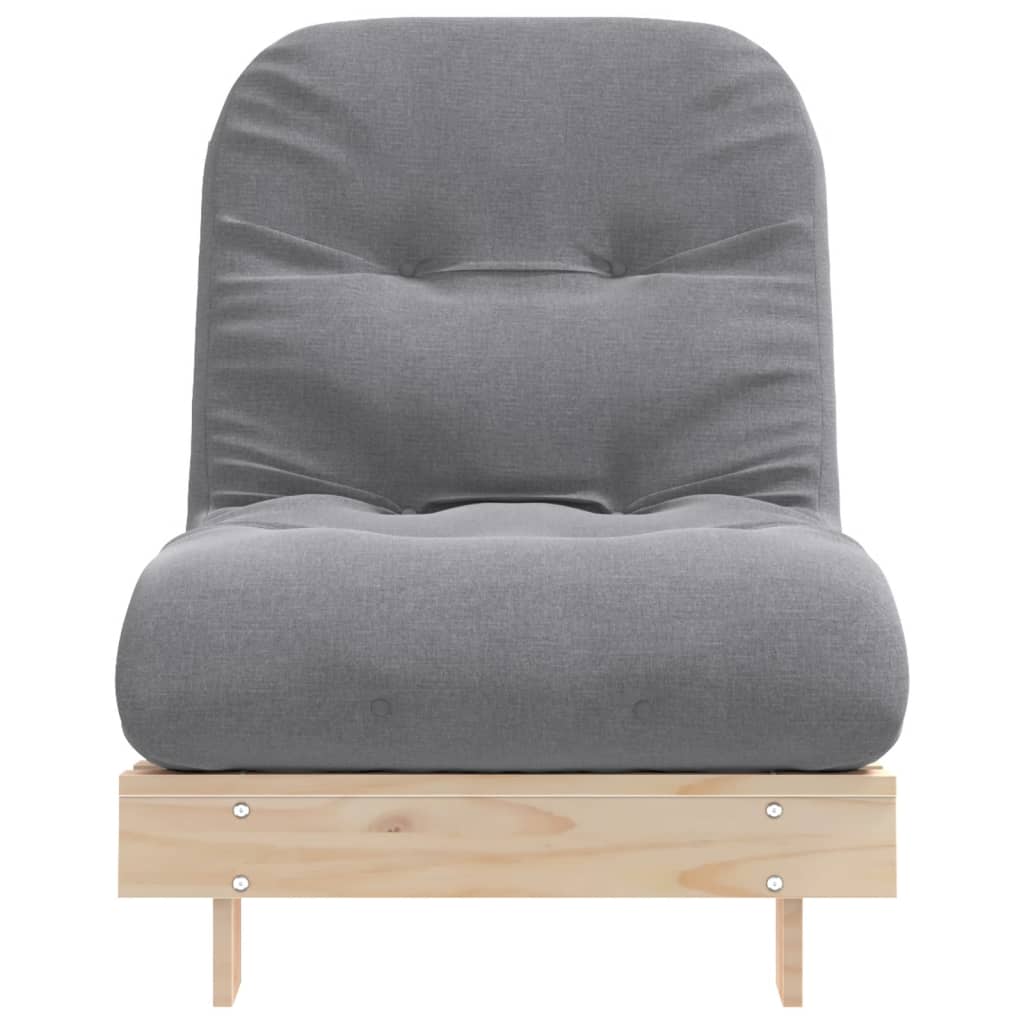 futon med madras 70x206x11 cm massivt fyrretræ