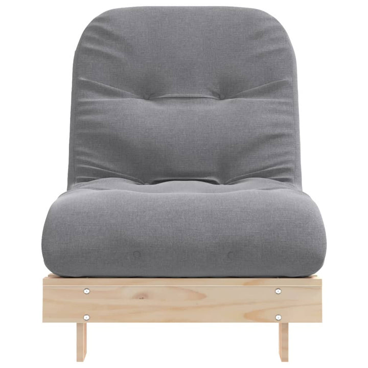 futon med madras 70x206x11 cm massivt fyrretræ