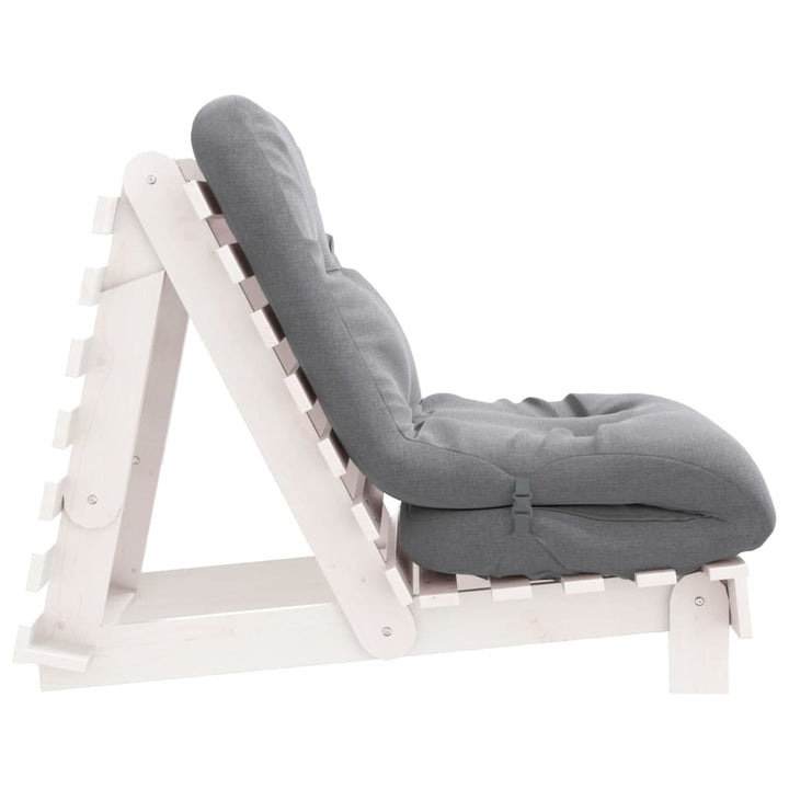 futon med madras 70x206x11 cm massivt fyrretræ hvid