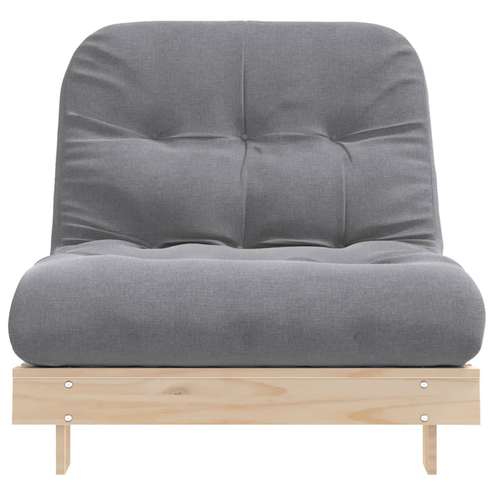 futon med madras 80x206x11 cm massivt fyrretræ