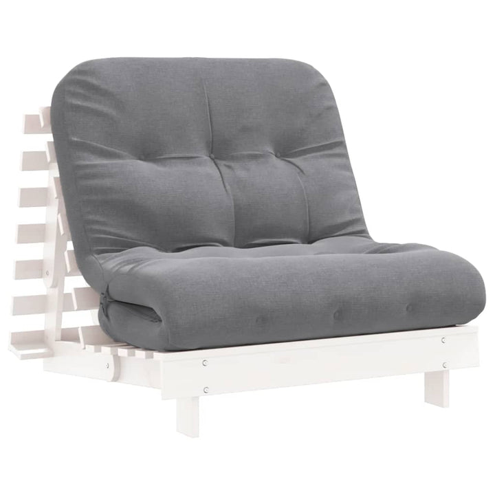 futon med madras 80x206x11 cm massivt fyrretræ