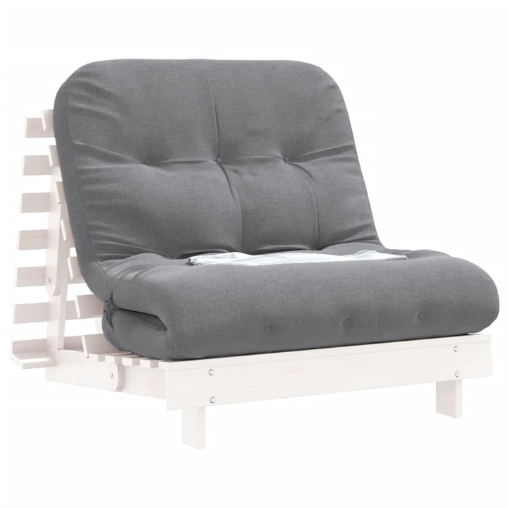 futon med madras 80x206x11 cm massivt fyrretræ