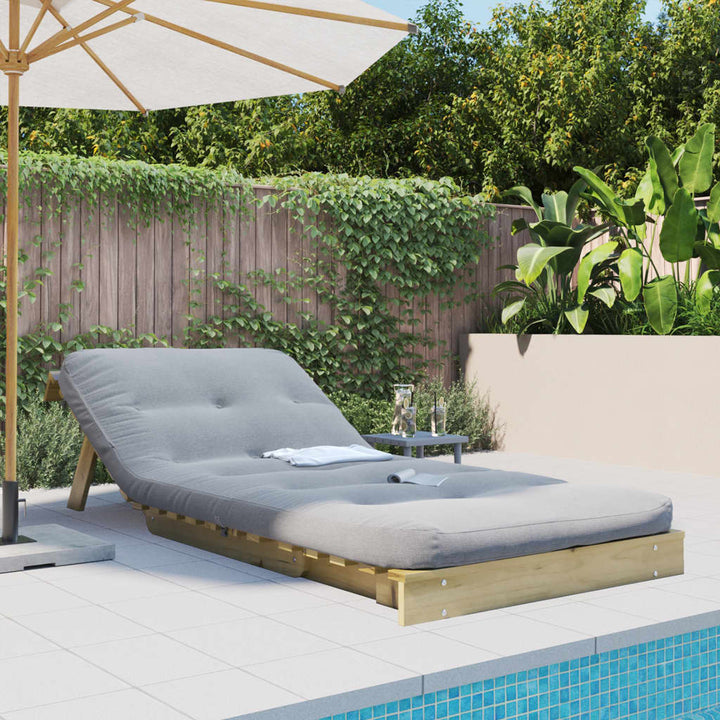 futon med madras 80x206x11 cm massivt fyrretræ