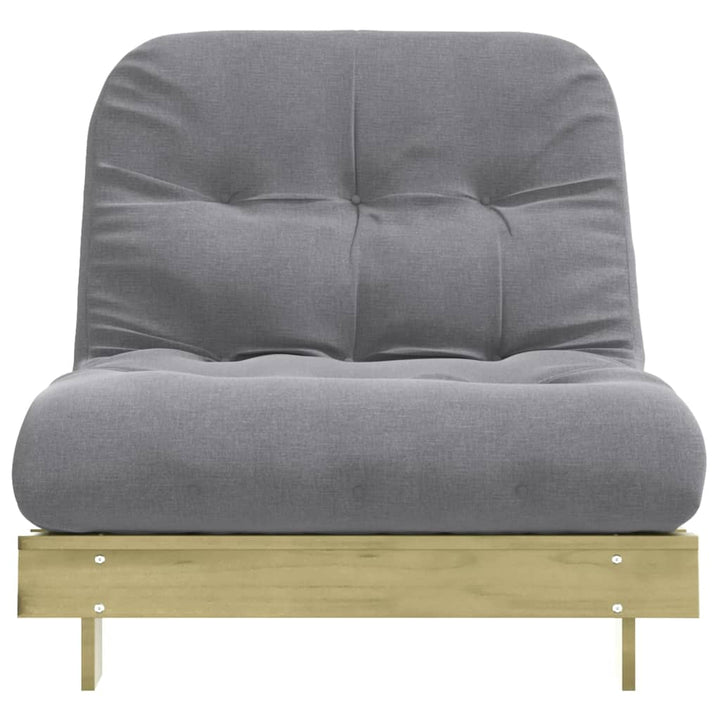 futon med madras 80x206x11 cm massivt fyrretræ