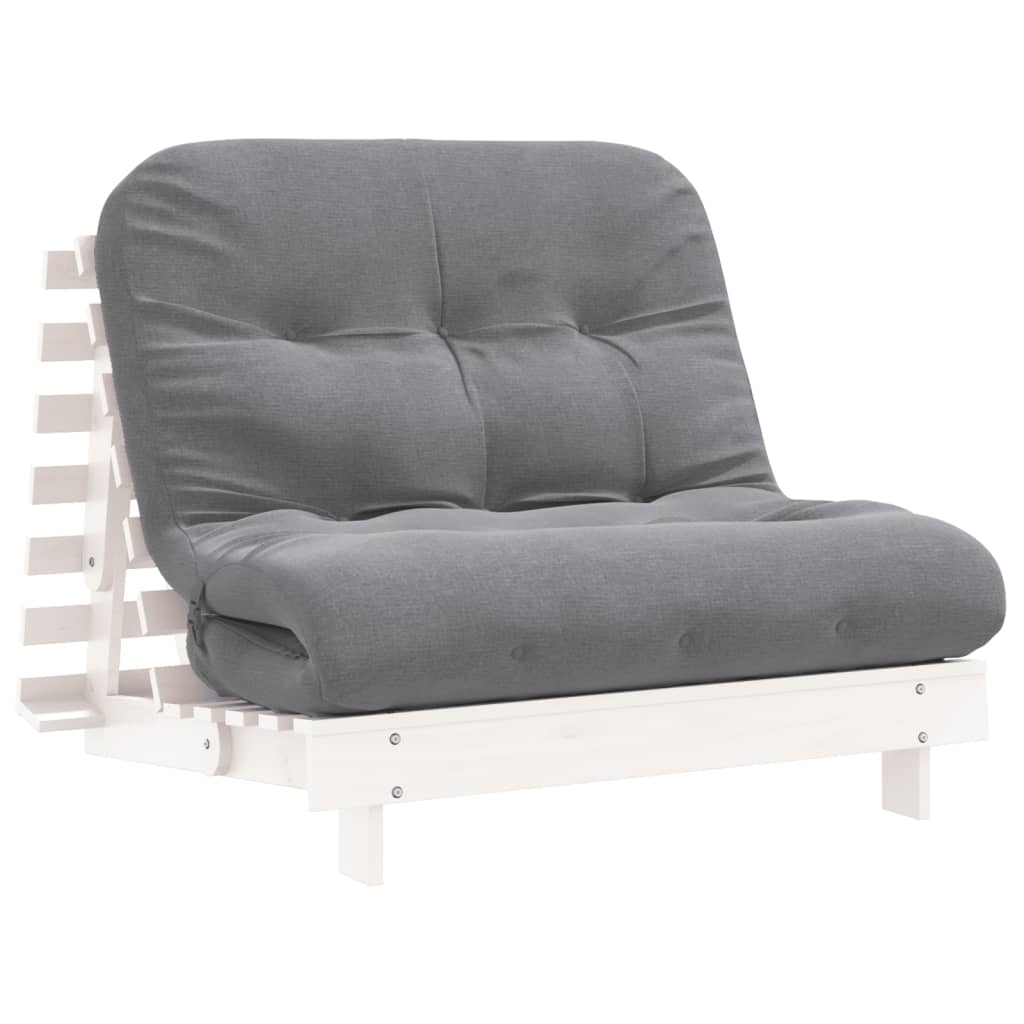 futon med madras 100x206x11 cm massivt fyrretræ