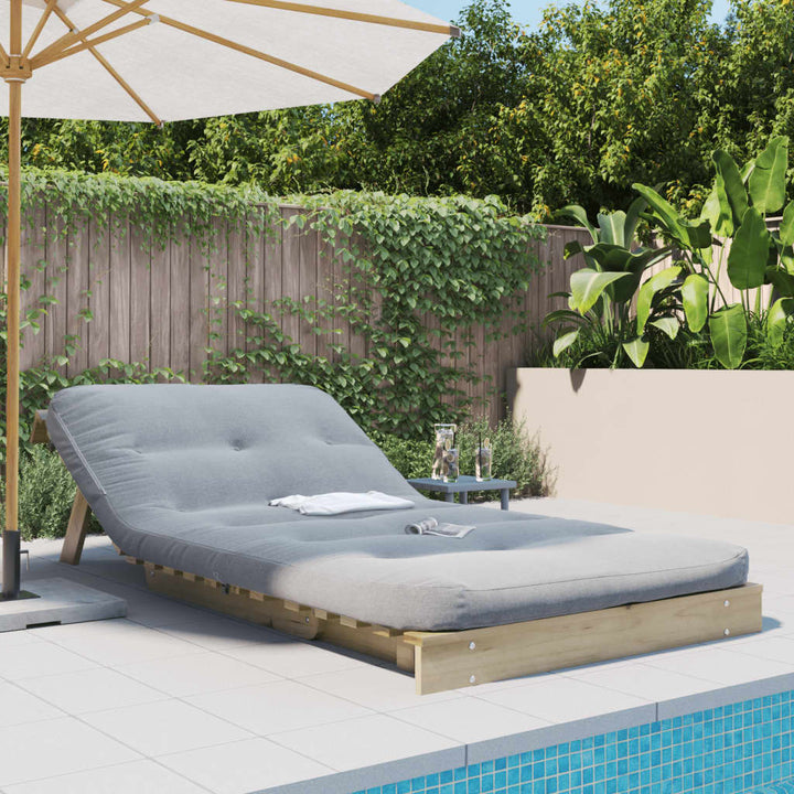 futon med madras 100x206x11 cm massivt fyrretræ