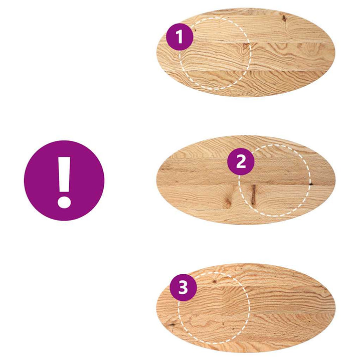 bordplade 100x50x4 cm massivt egetræ oval