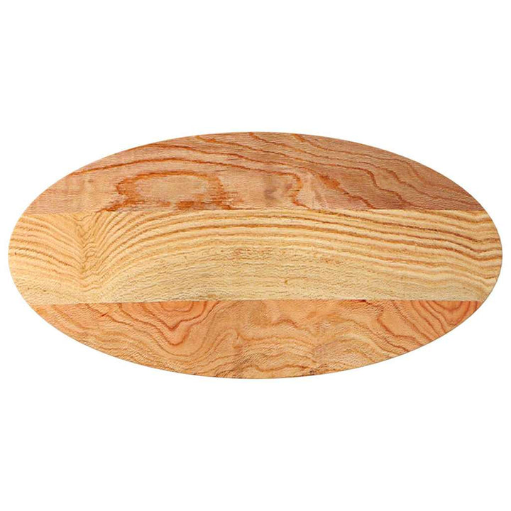 bordplade 100x50x4 cm massivt egetræ oval lysebrun