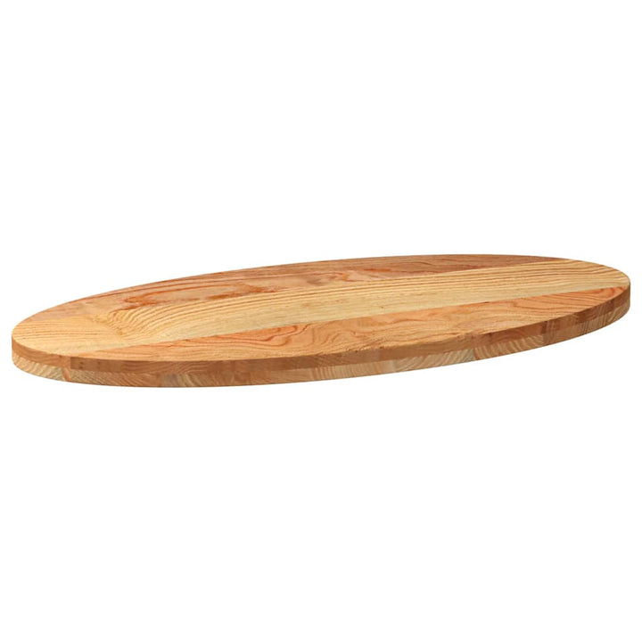 bordplade 100x50x4 cm massivt egetræ oval lysebrun