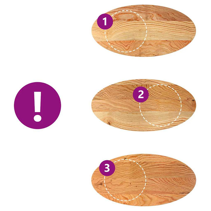 bordplade 100x50x4 cm massivt egetræ oval lysebrun