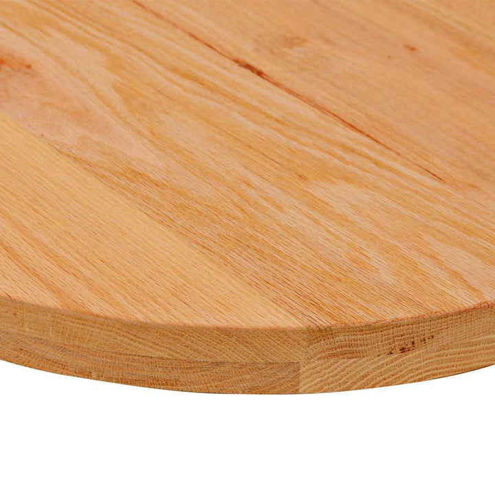bordplade 100x50x4 cm massivt egetræ oval lysebrun