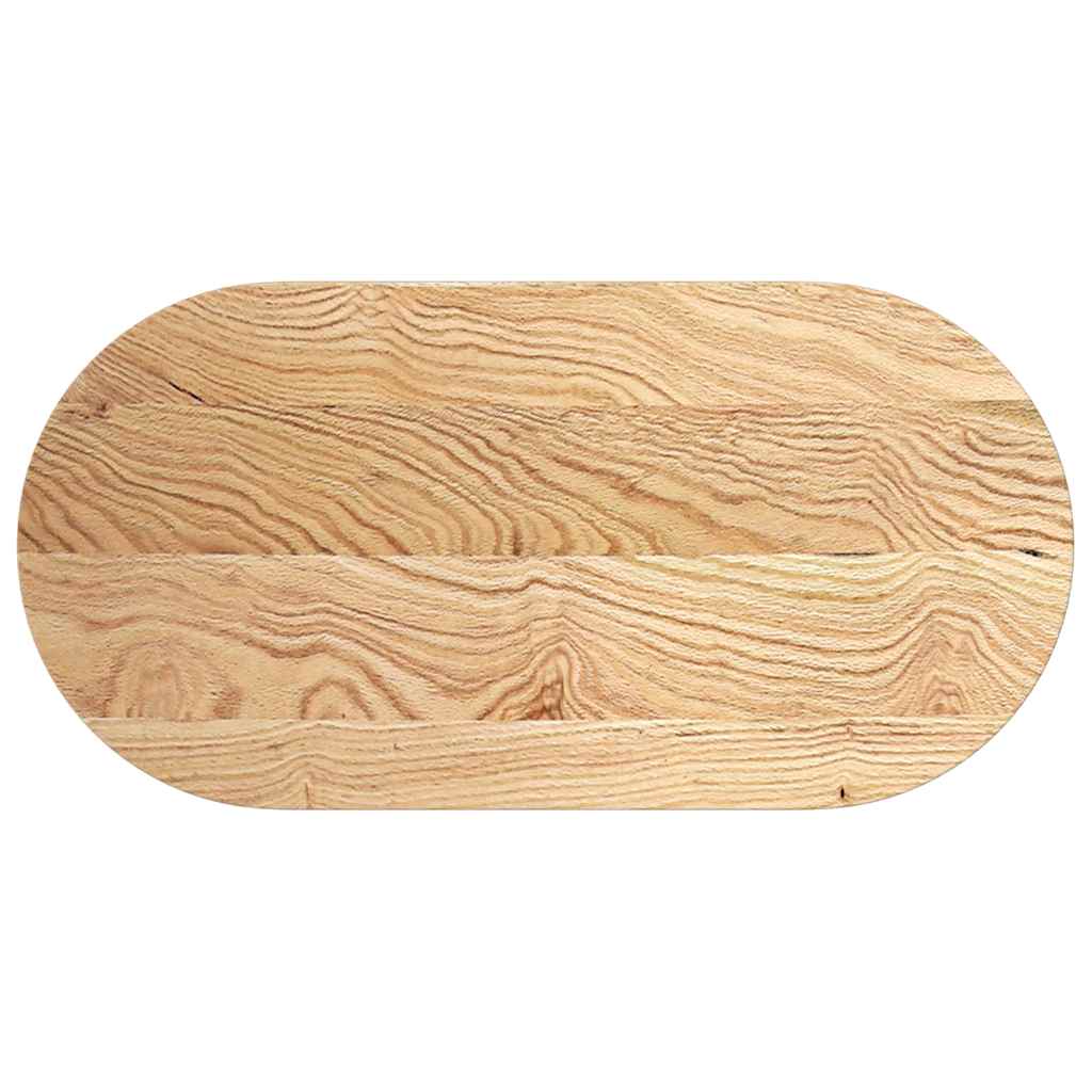 bordplade 100x50x4 cm massivt egetræ oval