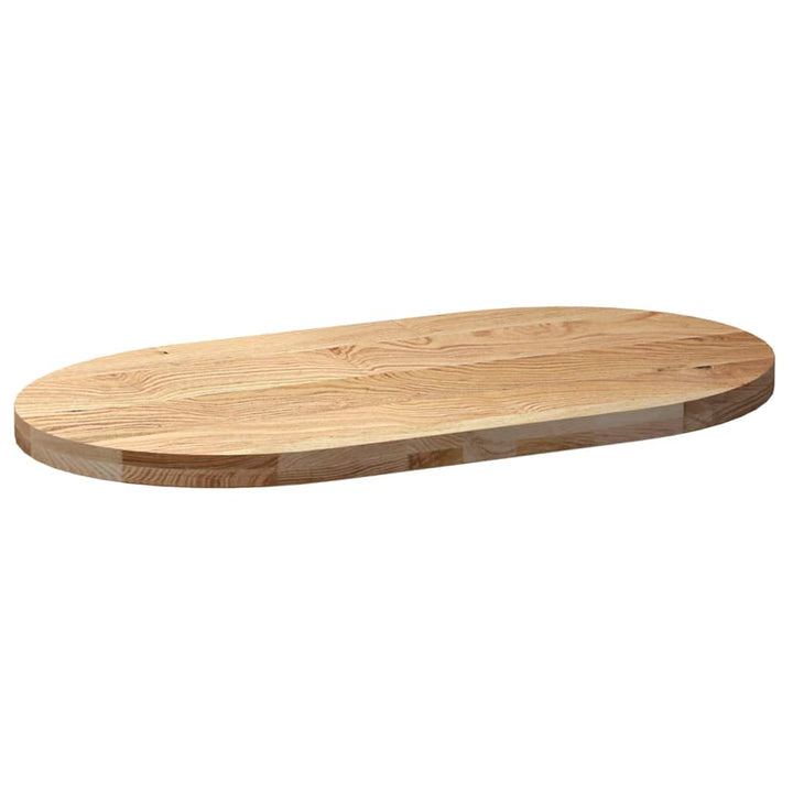 bordplade 100x50x4 cm massivt egetræ oval