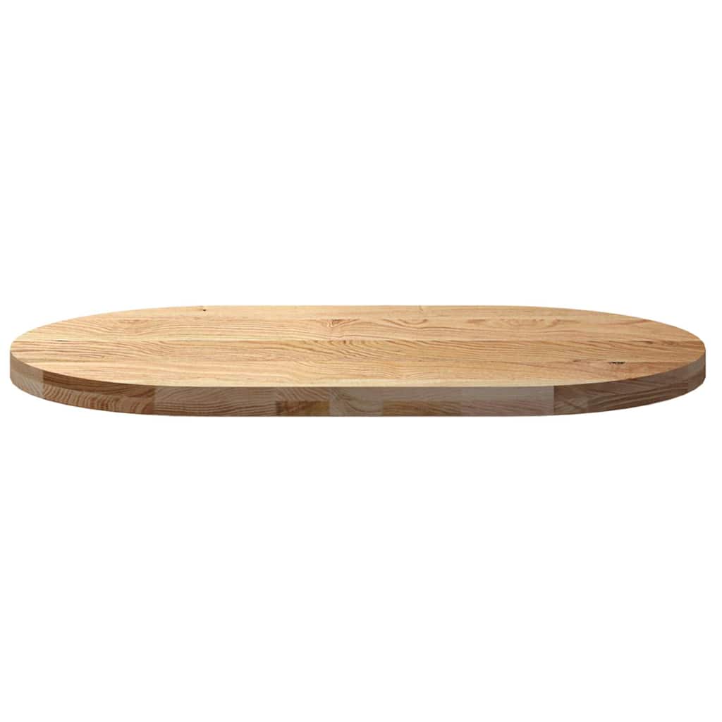 bordplade 100x50x4 cm massivt egetræ oval