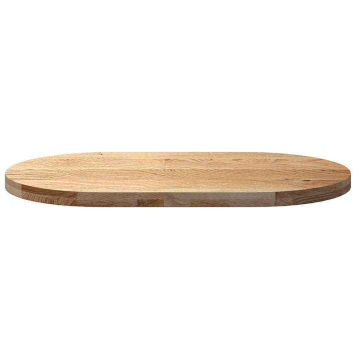 bordplade 100x50x4 cm massivt egetræ oval