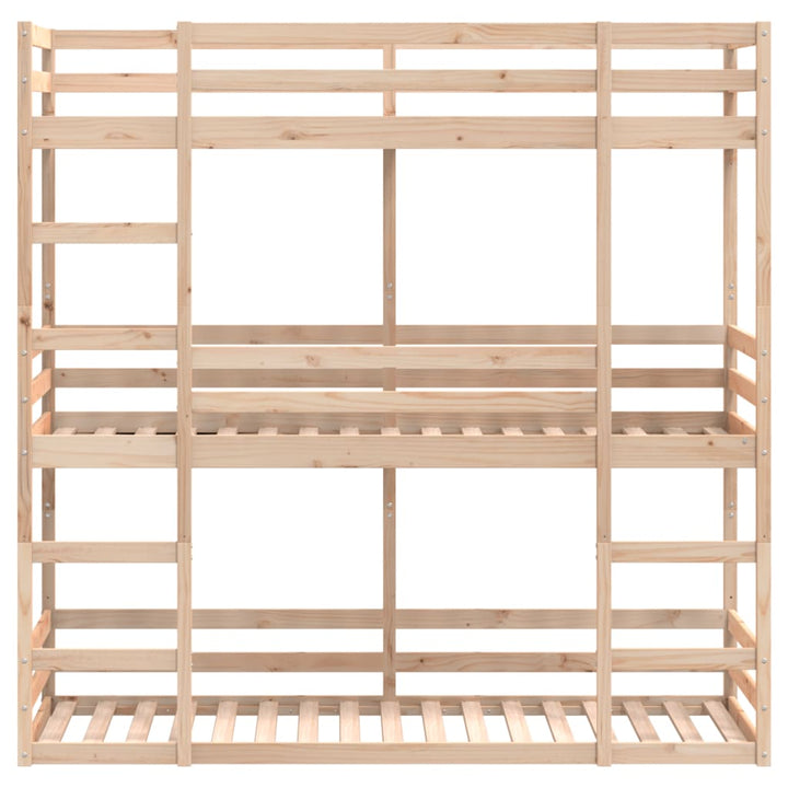 tredobbelt køjeseng 80x200 cm massivt fyrretræ