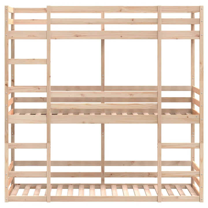 tredobbelt køjeseng 90x200 cm massivt fyrretræ