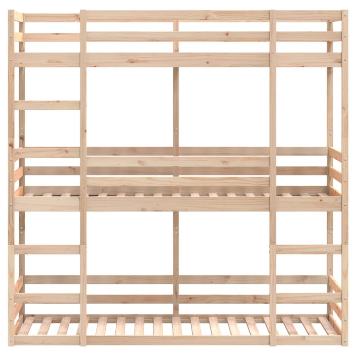 tredobbelt køjeseng 90x190 cm massivt fyrretræ
