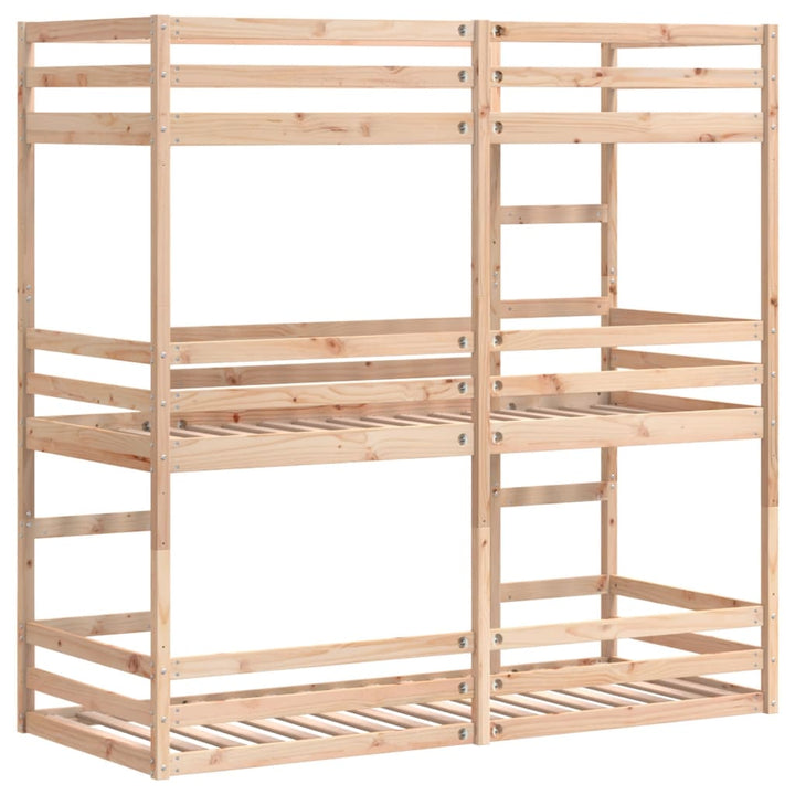 tredobbelt køjeseng 90x190 cm massivt fyrretræ