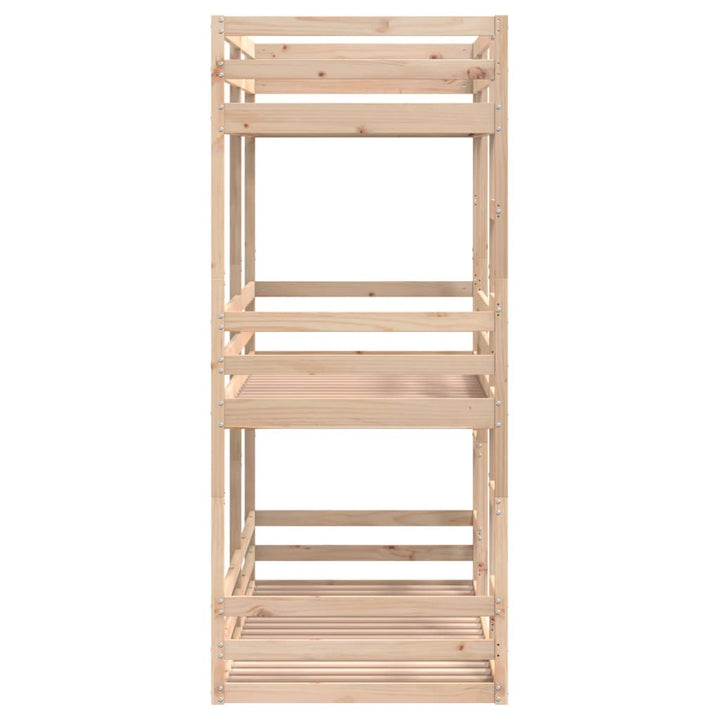 tredobbelt køjeseng 75x190 cm massivt fyrretræ