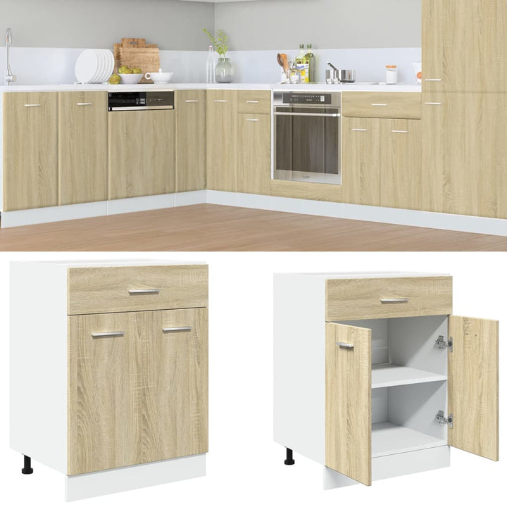 skuffeunderskab 60x46x81,5 cm konstrueret trær sonoma-eg