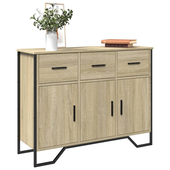 skænk 97x32,5x74,5 cm konstrueret træ sonoma-eg