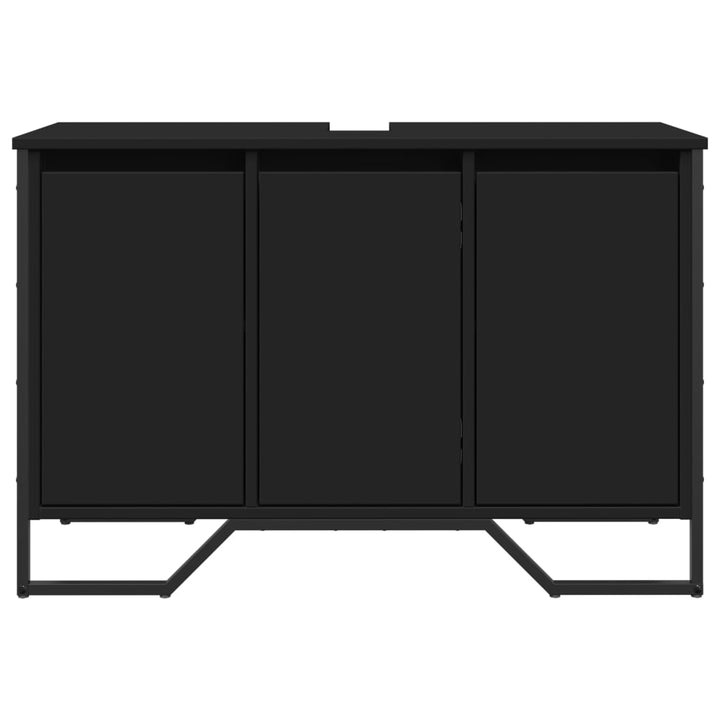 underskab til håndvask 91x35x60 cm konstrueret træ sort