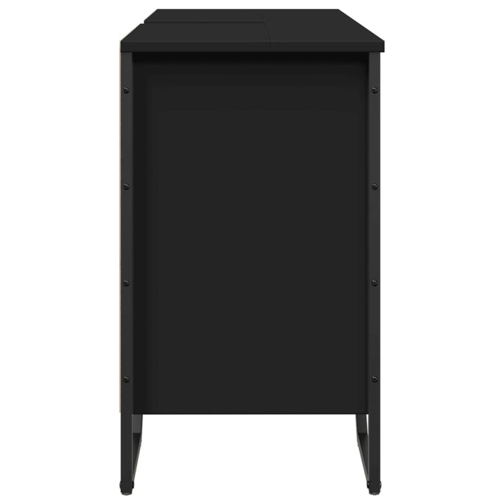 underskab til håndvask 91x35x60 cm konstrueret træ sort