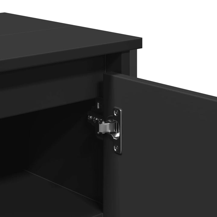 underskab til håndvask 91x35x60 cm konstrueret træ sort