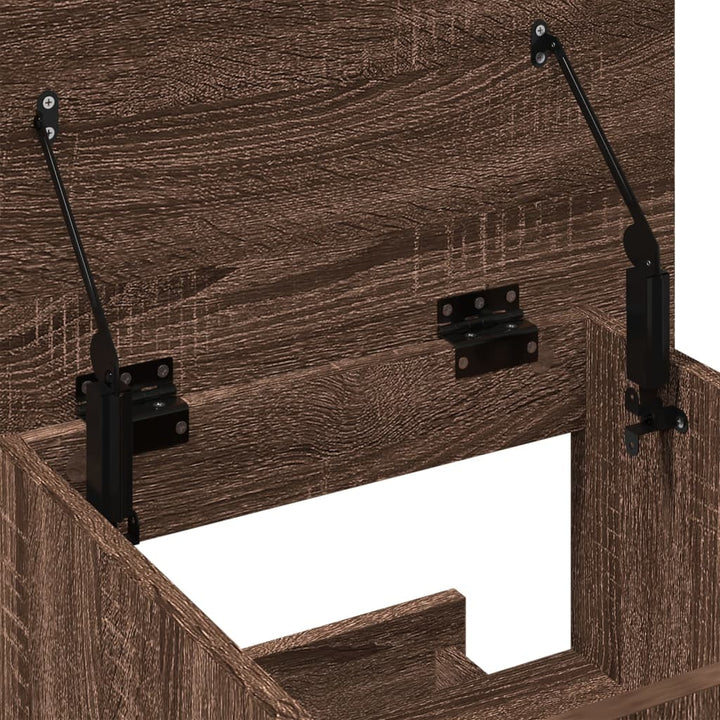 talerstol med hjul skuffe 55x55x107 cm konstrueret træ brun eg
