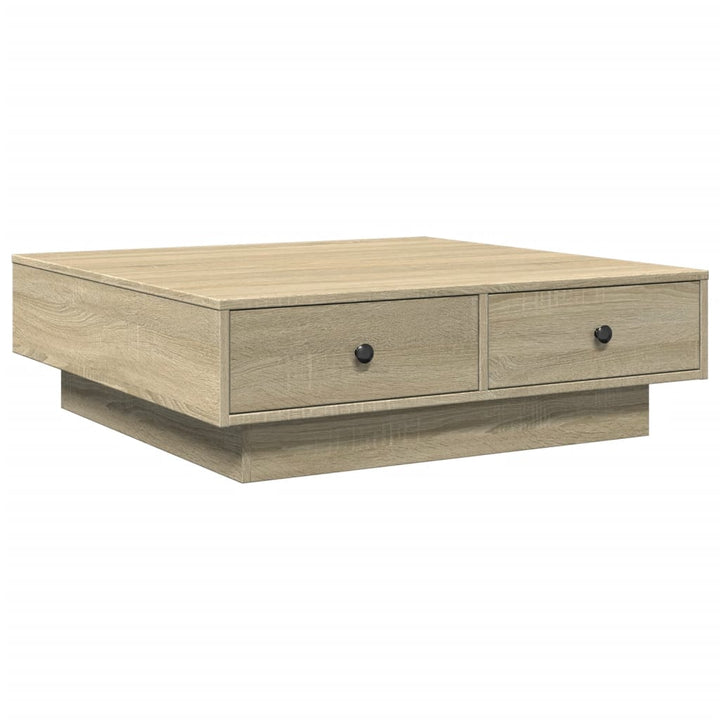sofabord 90x90x28 cm konstrueret træ sonoma-eg