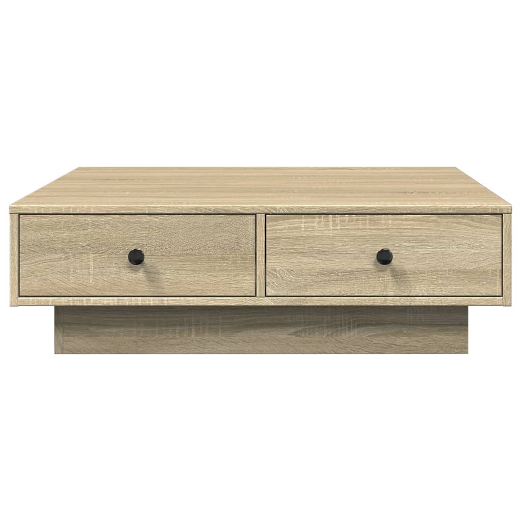 sofabord 90x90x28 cm konstrueret træ sonoma-eg