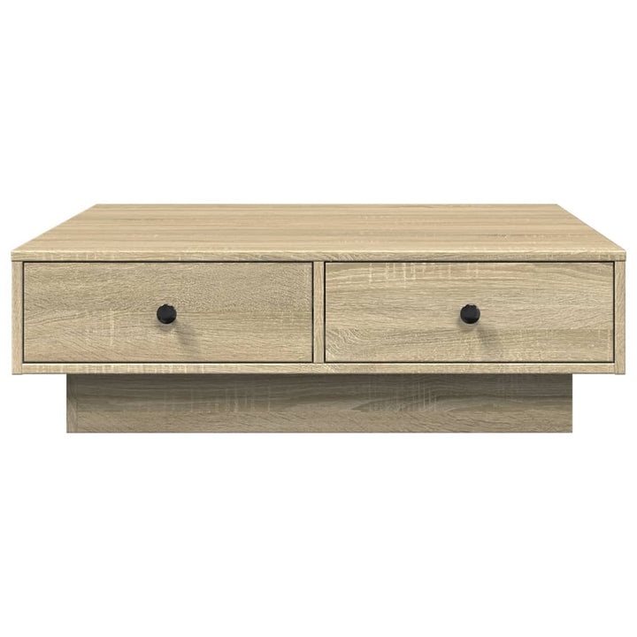 sofabord 90x90x28 cm konstrueret træ sonoma-eg