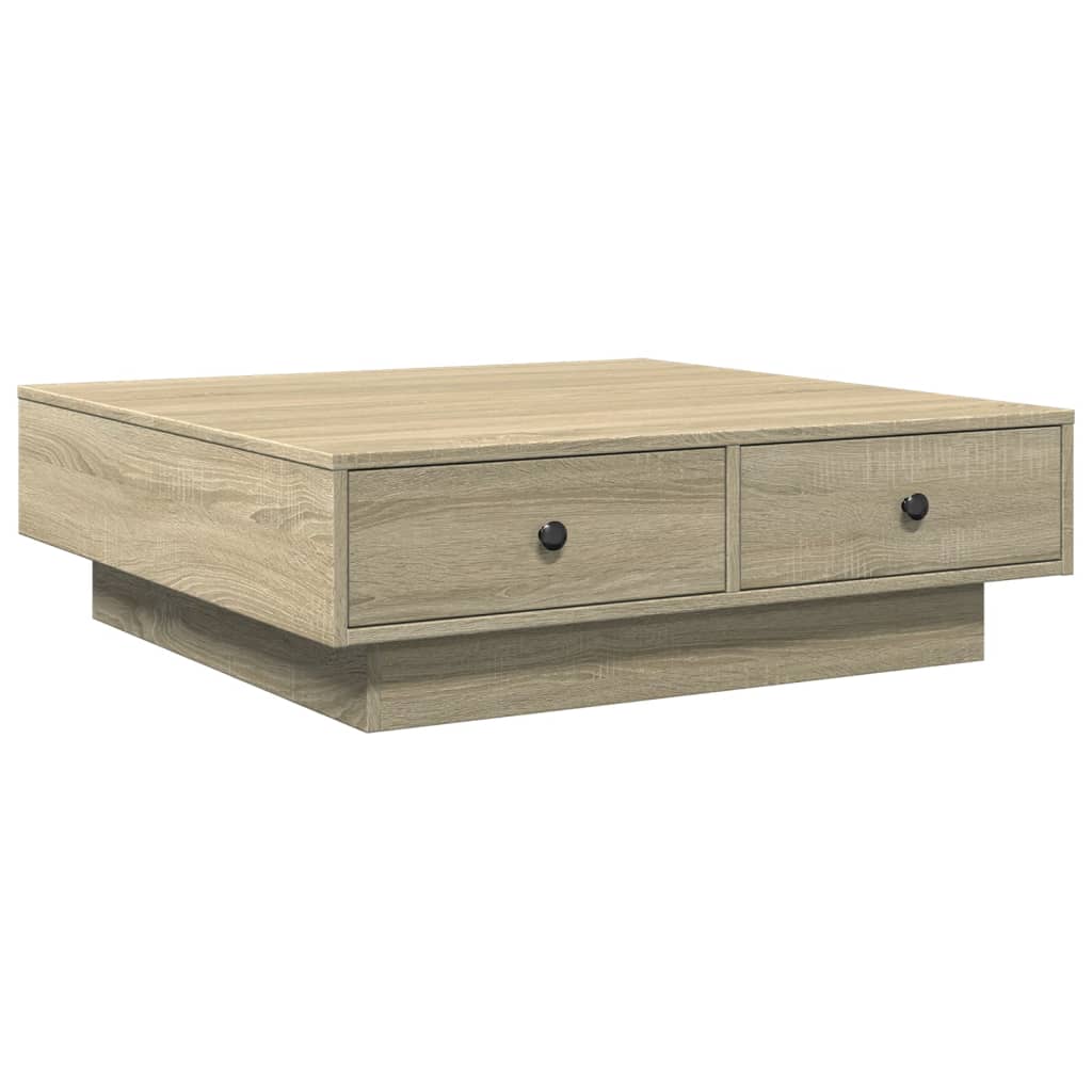 sofabord 90x90x28 cm konstrueret træ sonoma-eg