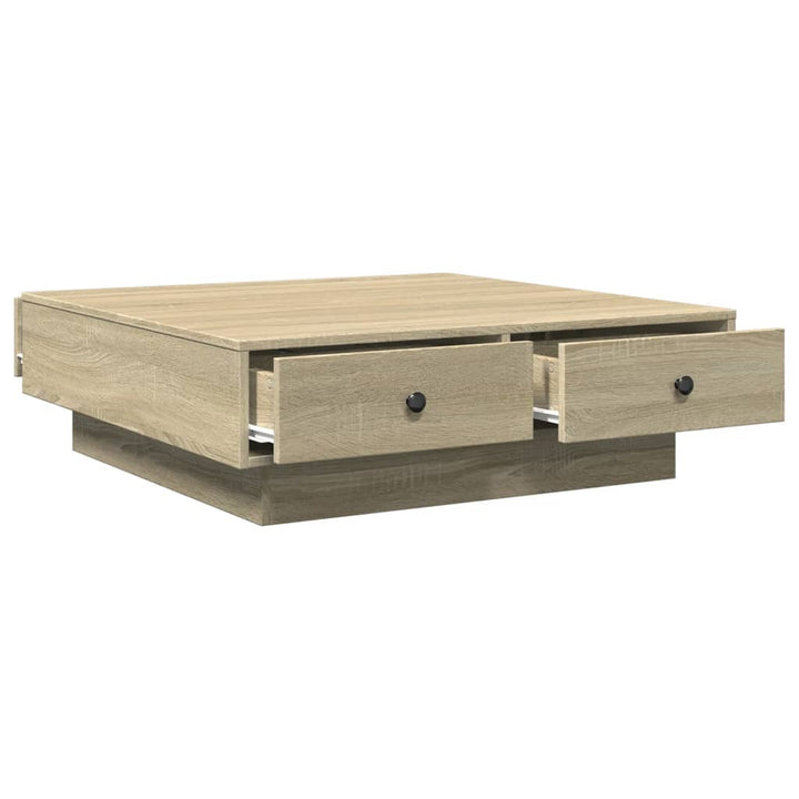 sofabord 90x90x28 cm konstrueret træ sonoma-eg