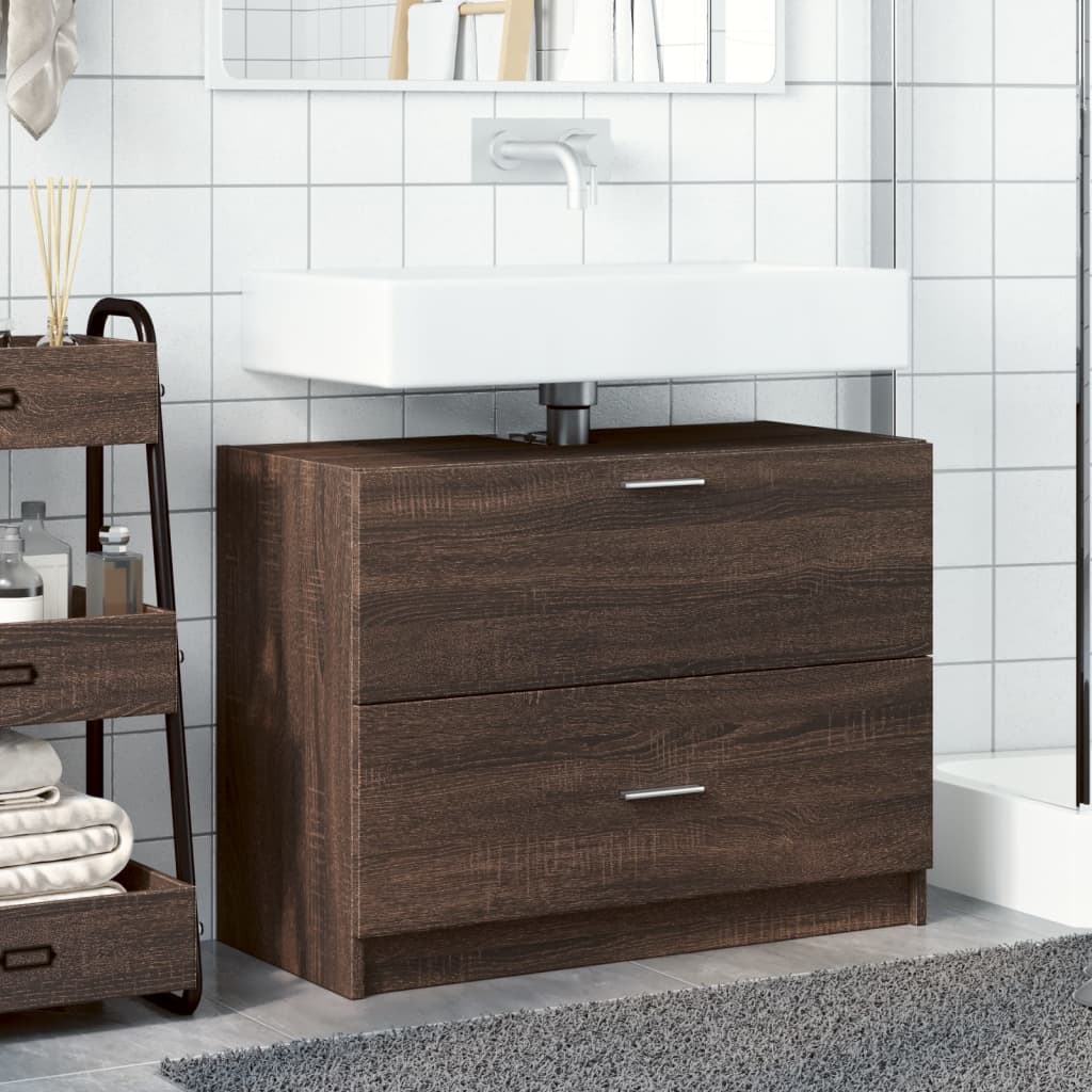 underskab 78x37x59 cm konstrueret træ brun egetræsfarve