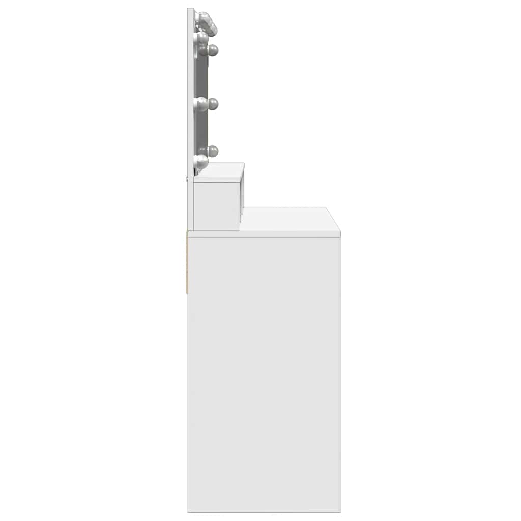 makeupbord med LED-lys 80x41x134,5 cm hvid