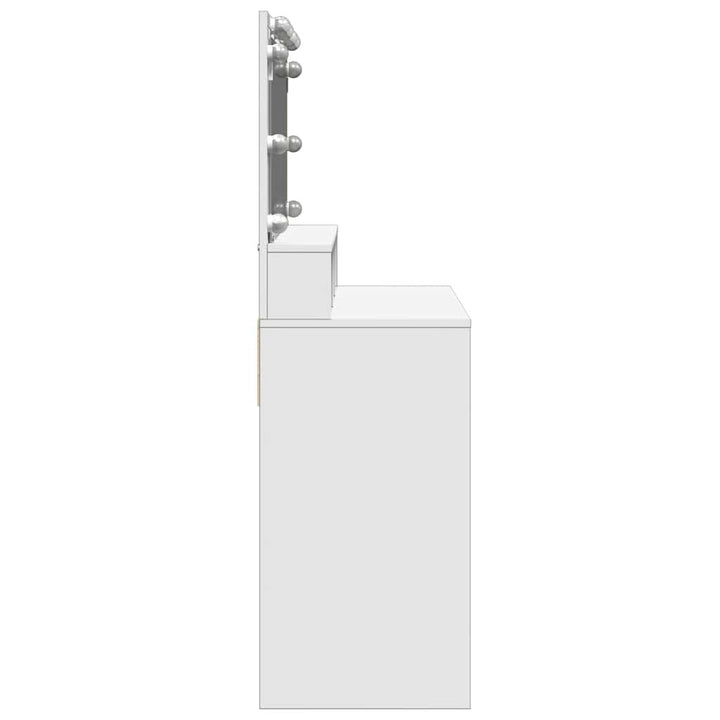 makeupbord med LED-lys 80x41x134,5 cm hvid
