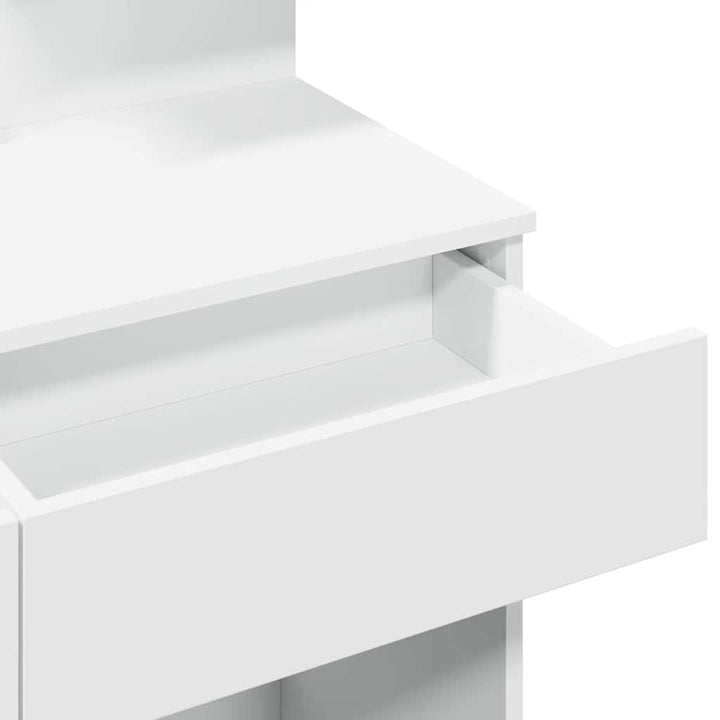 makeupbord med LED-lys 100x40x130 cm hvid