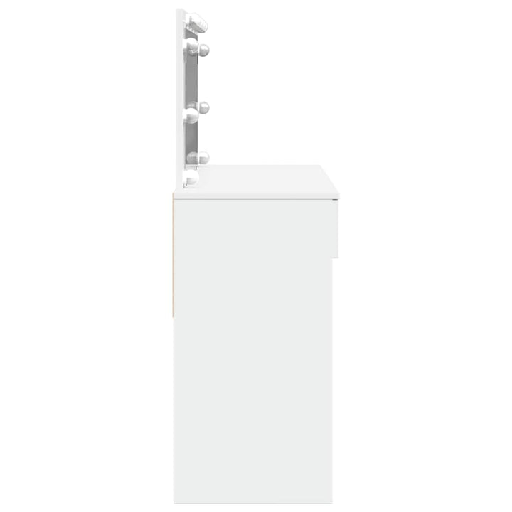 makeupbord med LED-lys 100x40x120 cm hvid