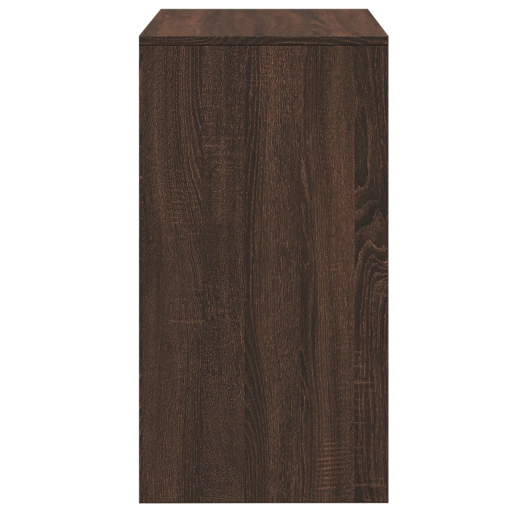 kosmetikbord med skammel 60x40x113,5 cm brun egetræ