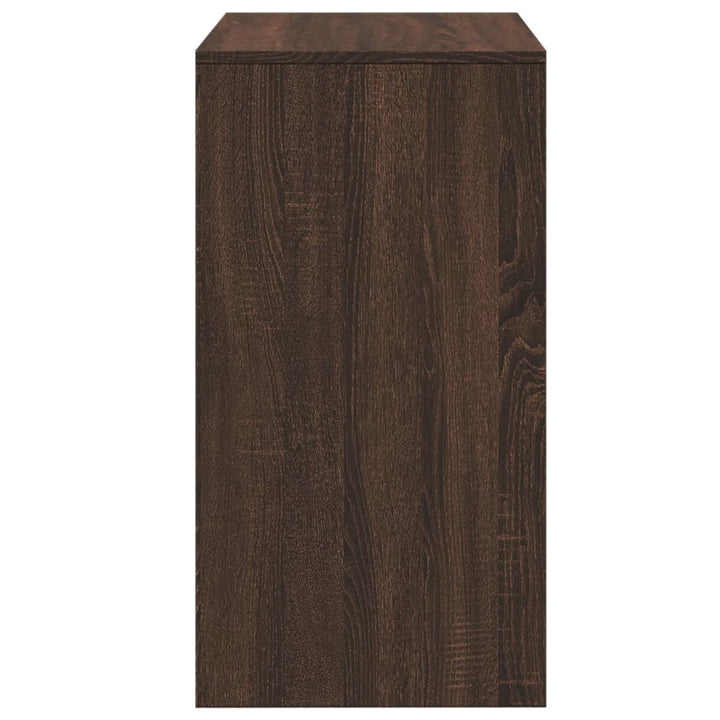 kosmetikbord med skammel 60x40x113,5 cm brun egetræ