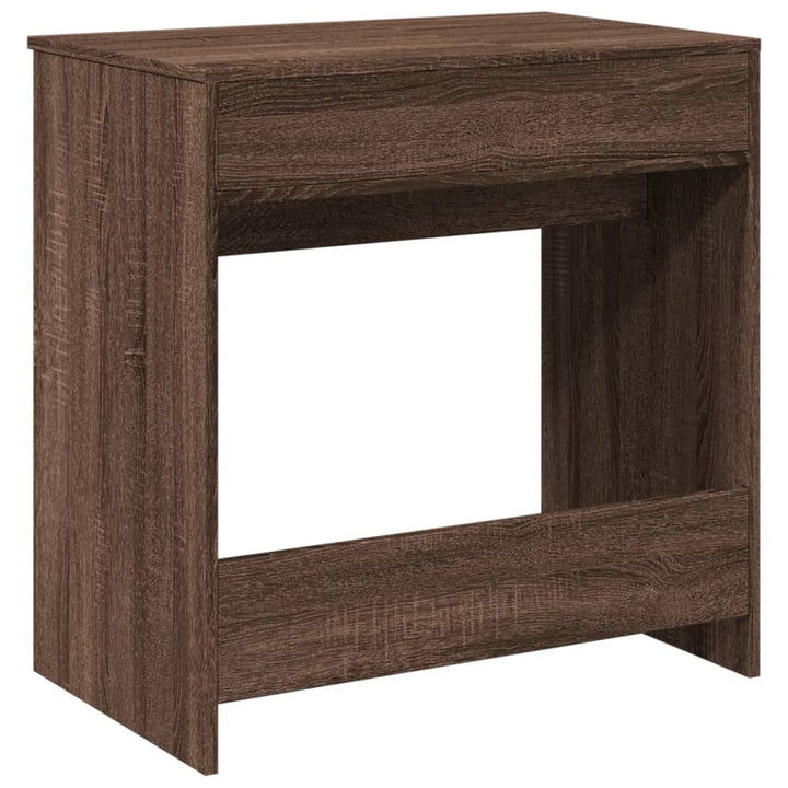 makeupbord med spejl 73x46,5x120 cm brun egetræsfarve